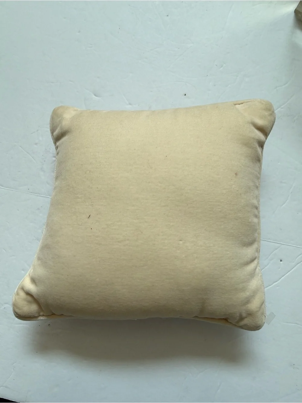 Vintage Mini Needlepoint Pillow Blue & White Willow Chinoiserie Style 8” x 8”